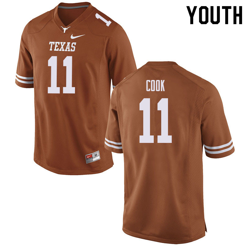 Youth #11 Anthony Cook Texas Longhorns College Football Jerseys Sale-Orange